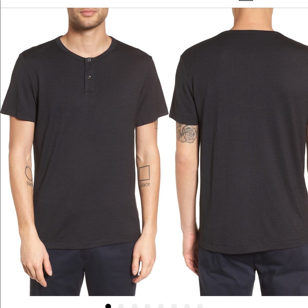 Theory slim fit Henley tee • black